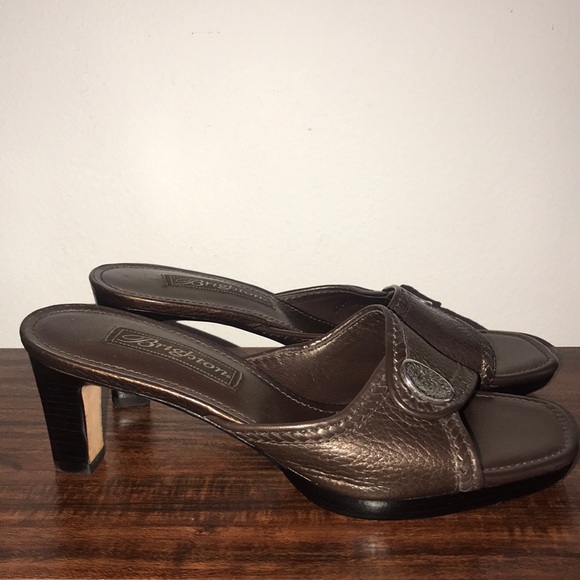 Brighton Brown Leather Slides - Picture 3 of 13